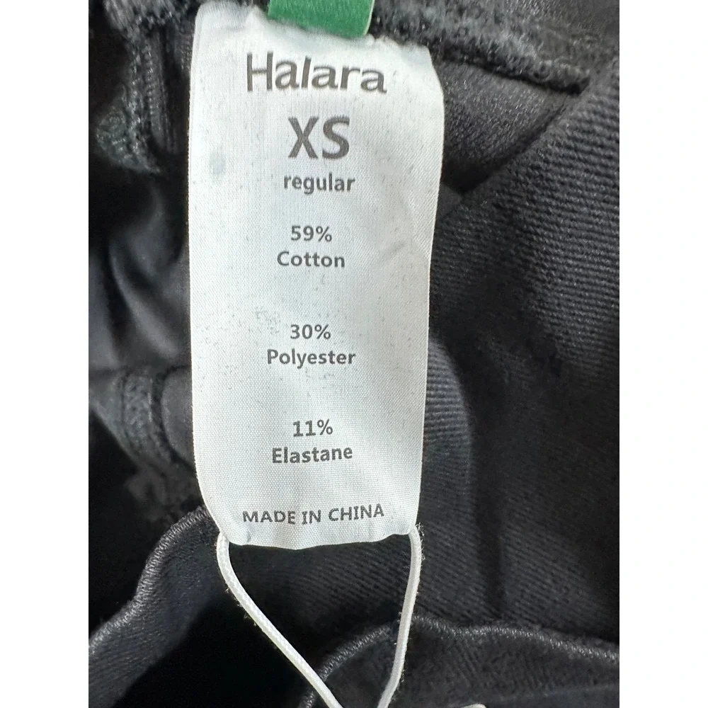 Halara Flex Denim Crossover‎ Flare Pants Womens XS Reg Black Stretch Comfy New
